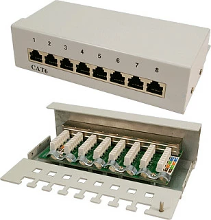 Patchpanel LogiLink 8P CAT6, gri