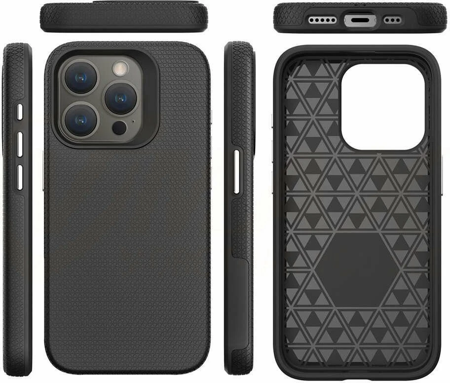 Mbështjellës VMAX Triangle për Samsung Galaxy A14 4G/5G, TPU+PC, i zi