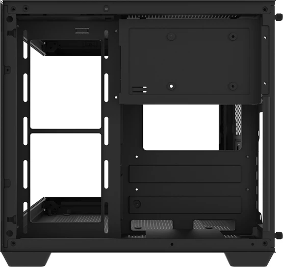Kasë Darkflash C275P mini tower M-ATX/ITX, pamje 270° xham i temperuar, pa ventilatorë, e zezë