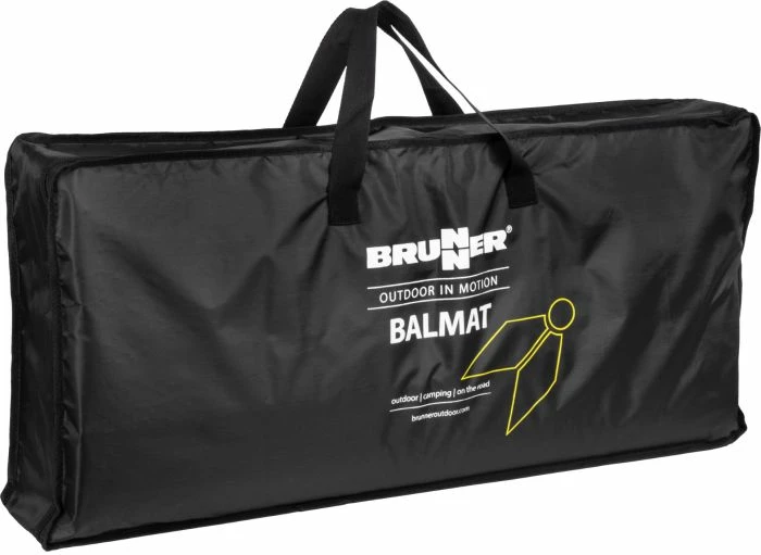 Mat kampingu BRUNNER BALMAT 250 x 450 cm, 350 g/m², 100% polipropilen (PP), me çantë bartëse, zi/gri