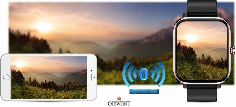 Smartwatch për femra Giewont, rozë e zezë