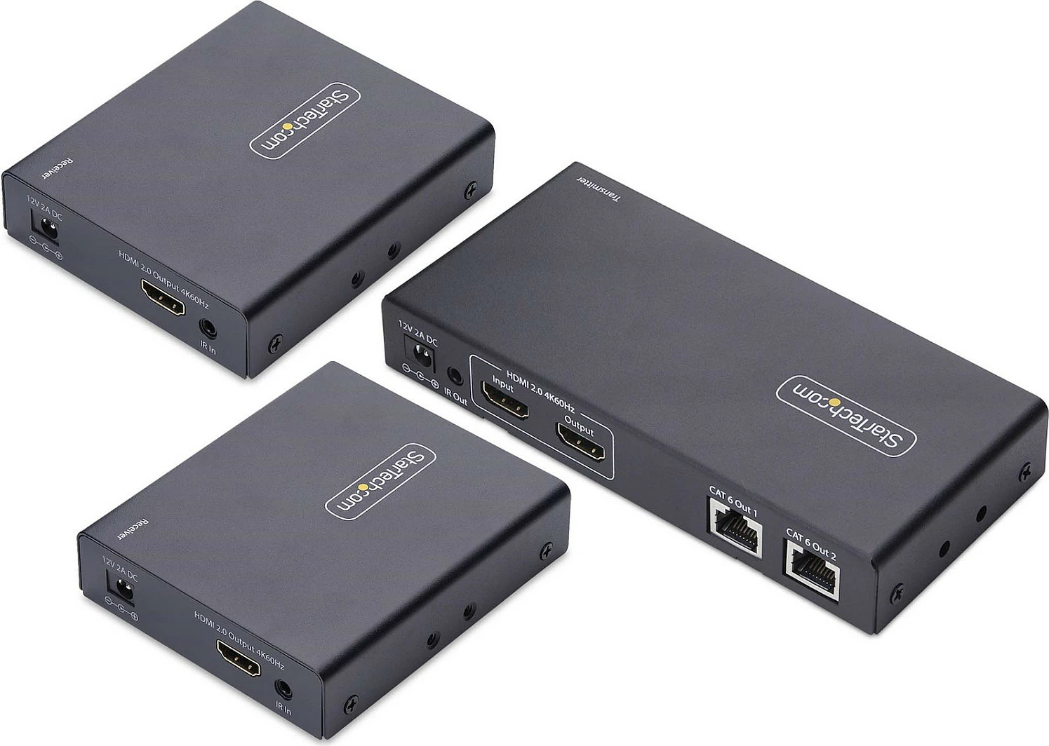 Zgjatues dhe ndarës HDMI StarTech 1x2 mbi CAT6/CAT6a, 4K 60Hz, deri 70m, i zi