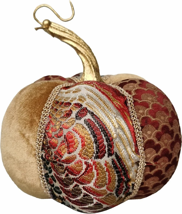Dekor për Krishtlindje, kungull brokat, shumëngjyrësh, 13x13x14cm