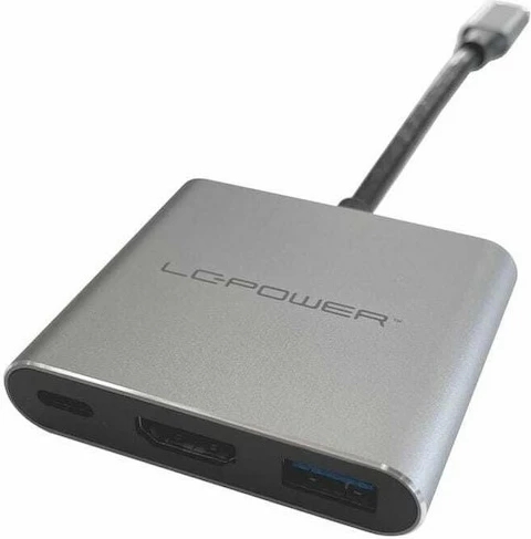 USB hub LC-Power LC-HUB-C-MULTI-4-V2, USB-C në USB-A/USB-C/HDMI, gri