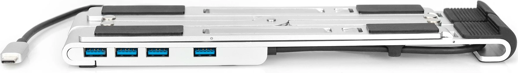 Mbajtës notebook Digitus me USB-C Hub 5 porta, PD, argjendtë