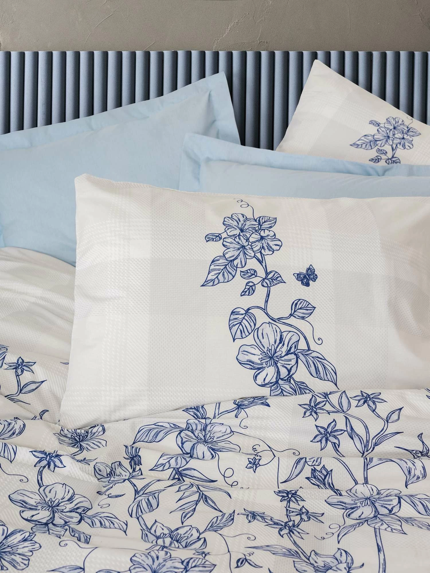 Set mbulesë për jorgan Super King, Linora, ngjyrë kaltër, L'Essentiel Linge de Maison