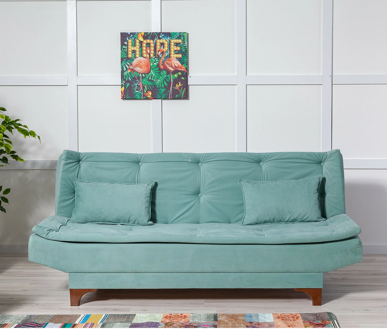 Divan-krevat 3 vendësh, Atelier del Sofa, Kelebek, ngjyrë jeshile deti