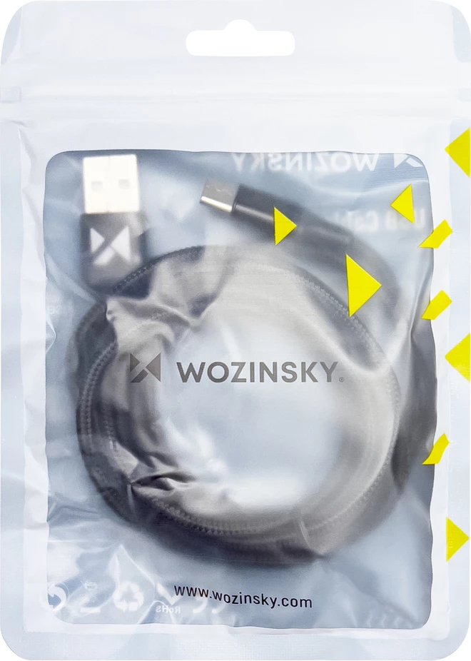 Kabllo USB në USB Type-C Wozinsky WUC-C2B, 2m, 2.4A, e zezë