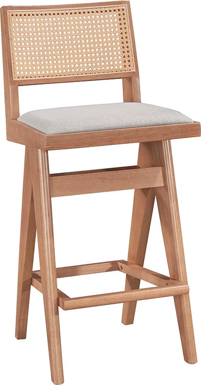 Set bar për ngrënie Winslow 5 pjesë dru gome ngjyrë arre e çelët 120x45x100cm