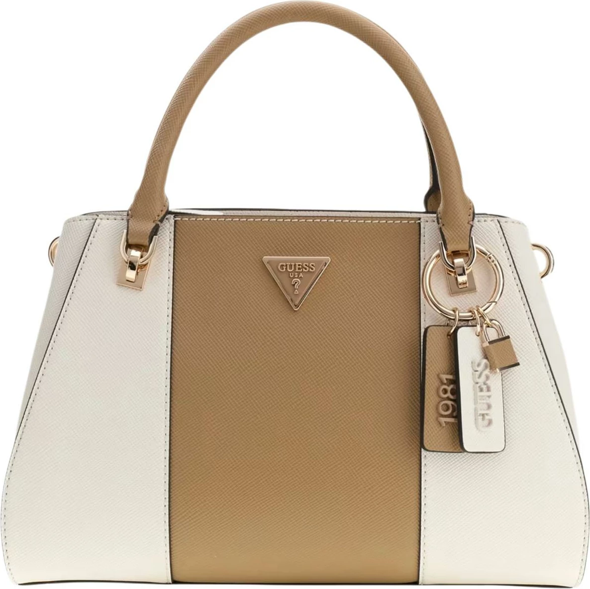Çantë dore për femra Guess Noelle II Luxury Satchel HWZG96 72070, bezhë/bardhë
