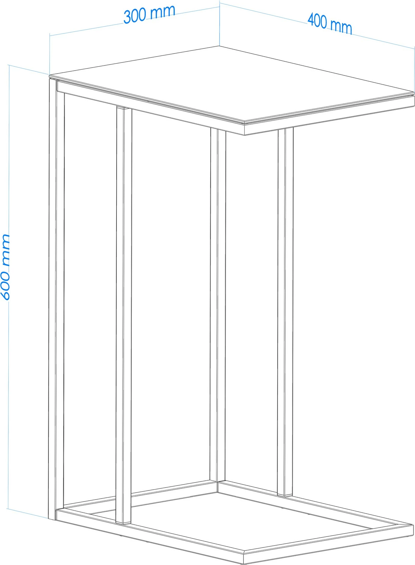 Tavolinë anësore Hanah Home, Alaska C, xham i tymosur