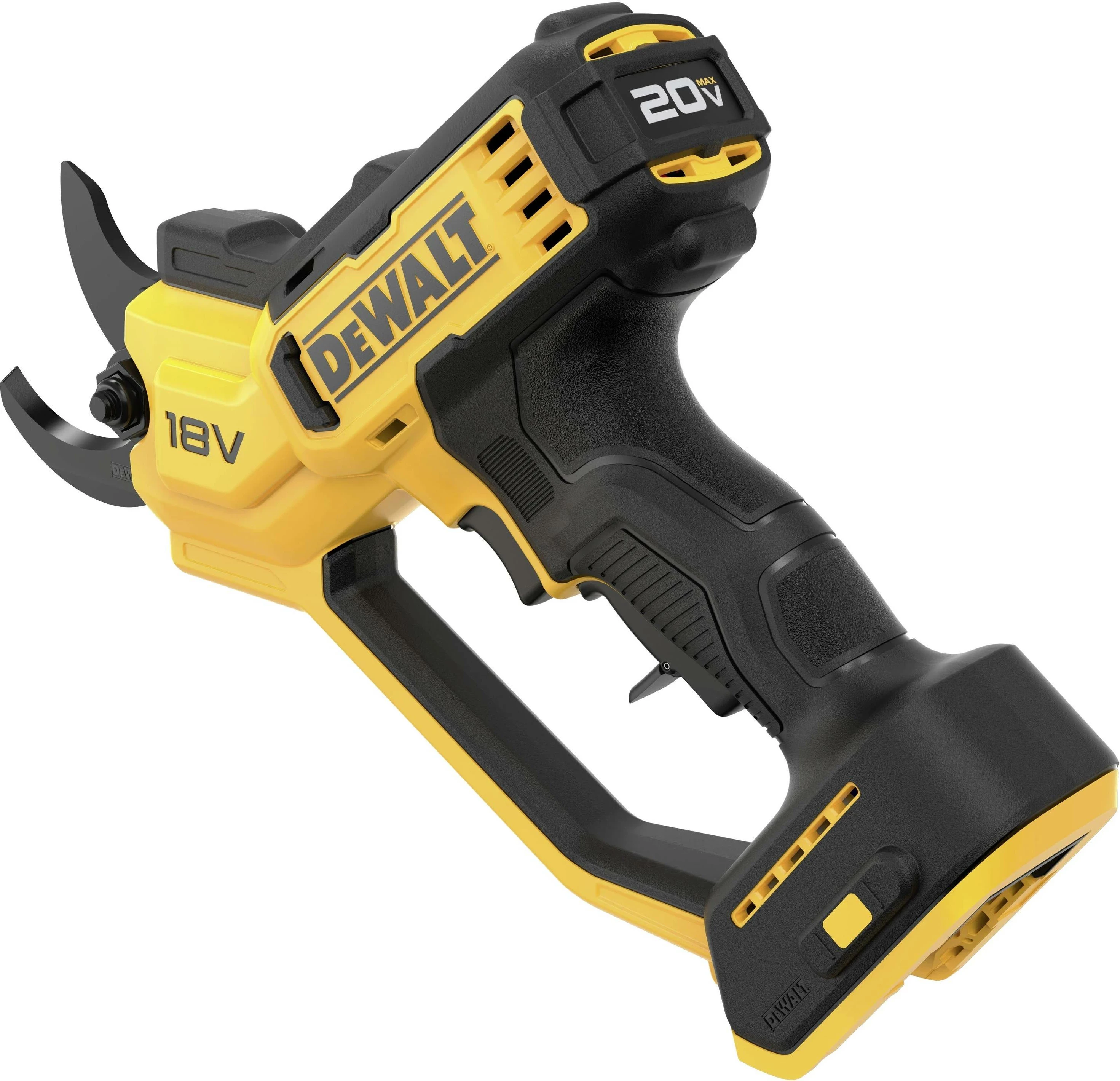 Gërshërë krasitëse me bateri Dewalt DCMPP568N 18V, prerje deri 32 mm, trup pa bateri, verdhë/zi