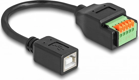 Kabllo adapter DeLOCK USB 2.0 Type-B femër në bllok terminal 5-pin, 15 cm, e zezë