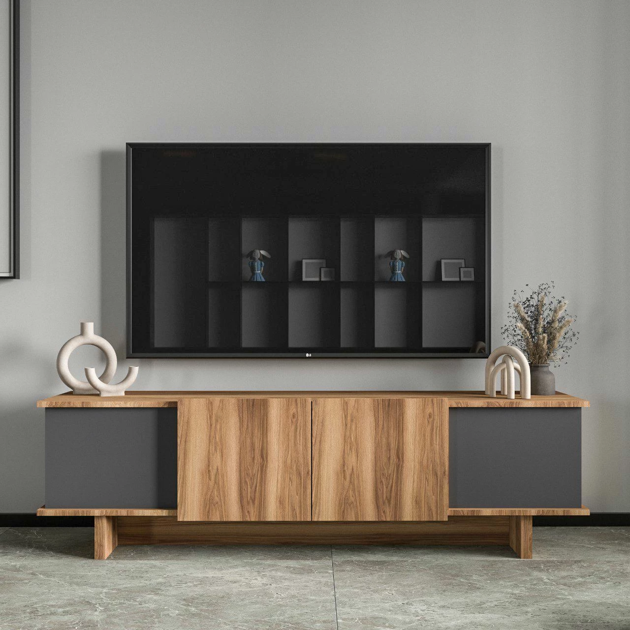 Komodë TV Skye Decor, Diana, antracit dhe arr