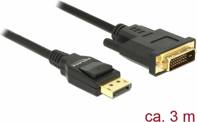 Kabllo DisplayPort në DVI-D DeLOCK 85314, 3m, e zezë
