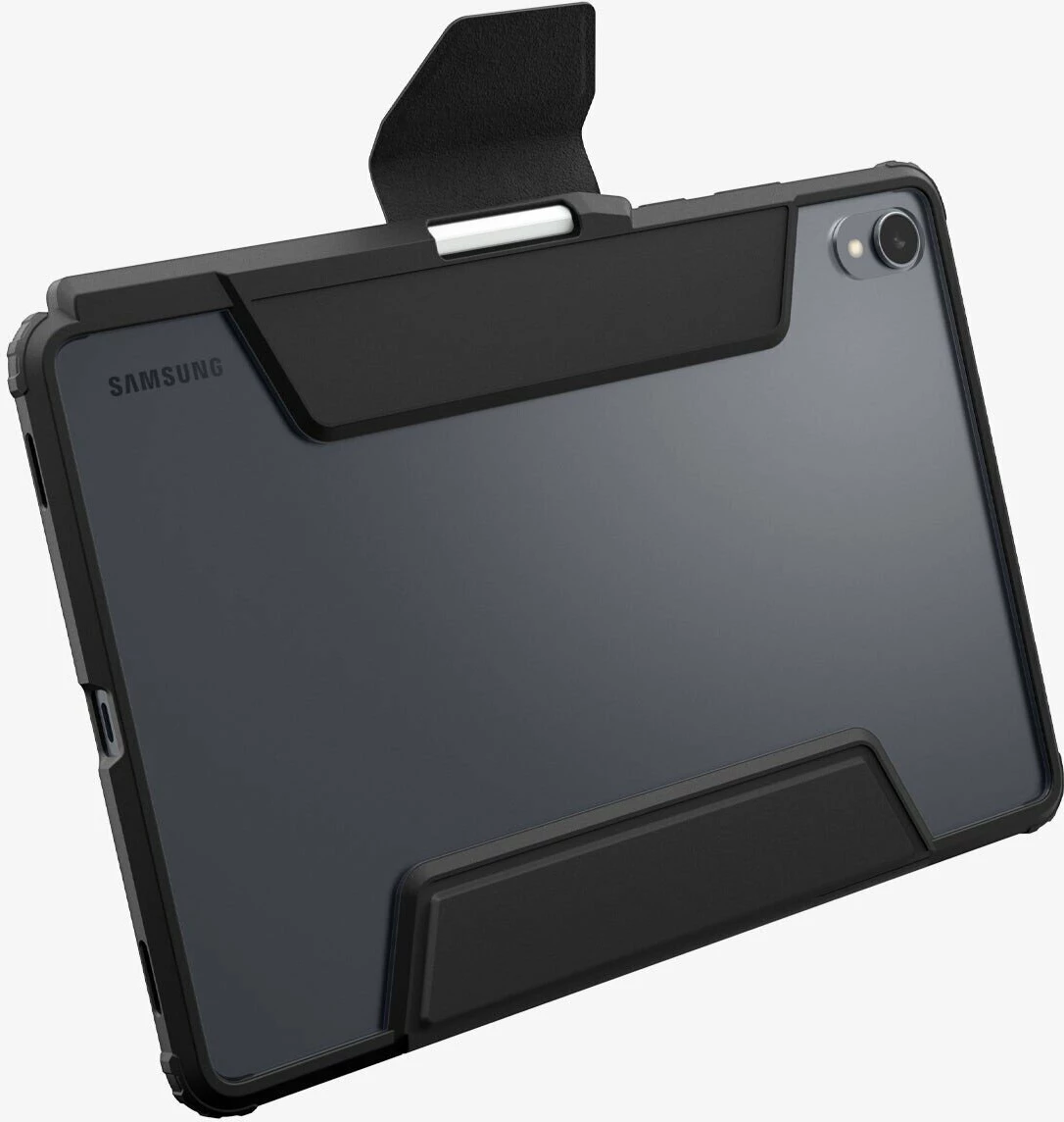 Mbështjellës folio për tablet Spigen Ultra Hybrid Pro për Samsung Galaxy Tab S11 11\" X730/X736, me stand, mbulim magnetik & 2 mbajtës S Pen, ngjyrë e zezë