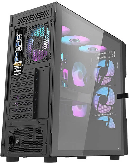 Kasë Darkflash DK431 Mesh, Middle Tower, 4 ventilatorë ARGB, E-ATX/ATX/M-ATX, e zezë