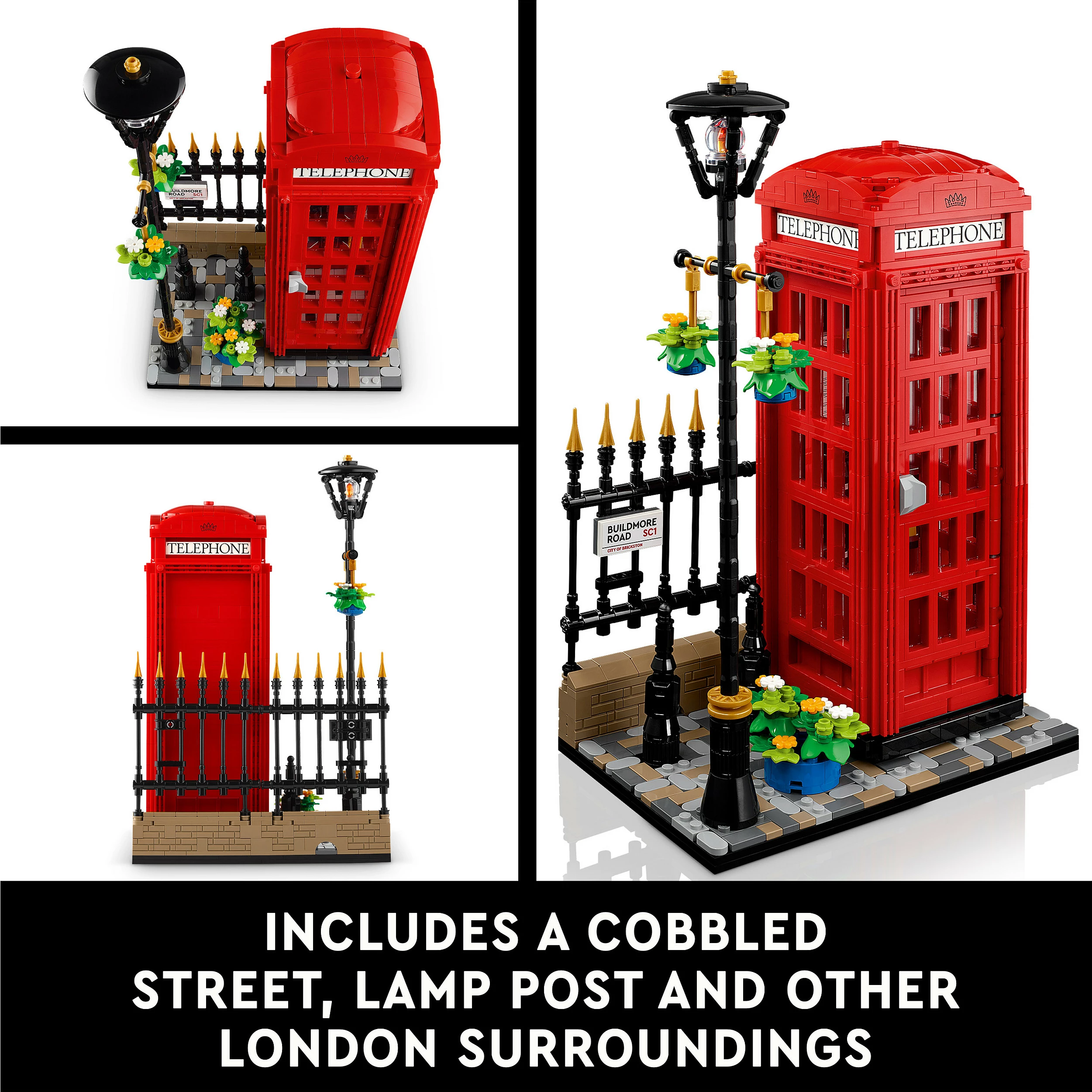 Set ndërtimi LEGO Ideas 21347, Kuti telefonike e kuqe londineze, 1460 pjesë, Multikolor