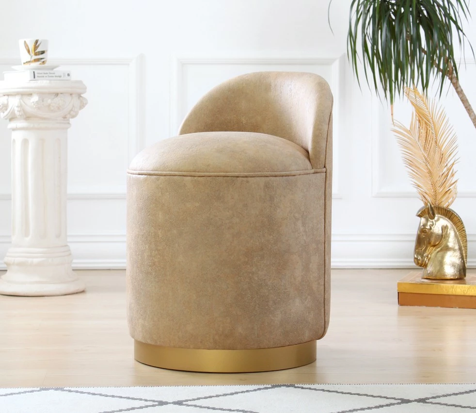 Puf Atelier del Sofa, Luton, lëkurë nubuck, ngjyrë deve, një copë