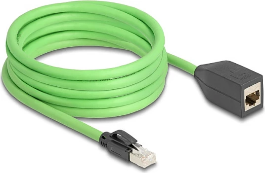 Kablë zgjatës rrjeti DeLOCK RJ45 Cat6A, 5 m, SF/UTP, TPU, e gjelbër
