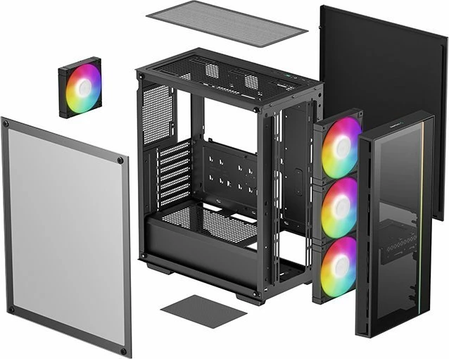 Kasë Deepcool Matrexx 55 V4 C (R-MATREXX55-BCADA4-G-4) Midi Tower ATX, ARGB, pa furnizues rryme, e zezë