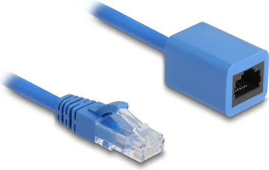 Kabllo rrjeti Ethernet DeLOCK 90366, Cat6, 1.8m, RJ45 M-F, spiral, 1 Gbit/s, blu