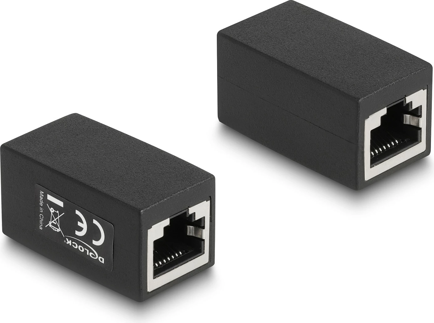 Adapter RJ45 DeLOCK Cat6, Female-Female, i sheshtë, i zi