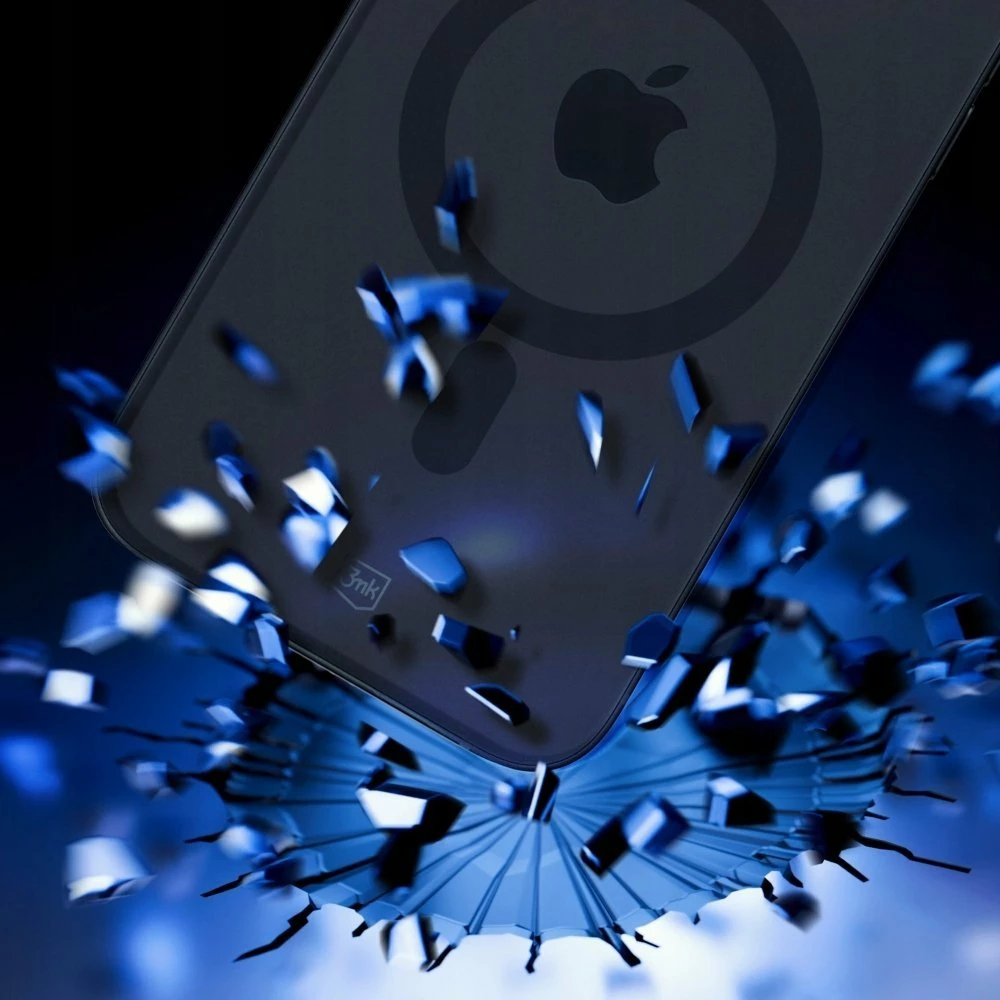 Mbështjellës 3MK Smoke MagCase për Apple iPhone 15, MagSafe, Military Grade, polikarbonat, i zi