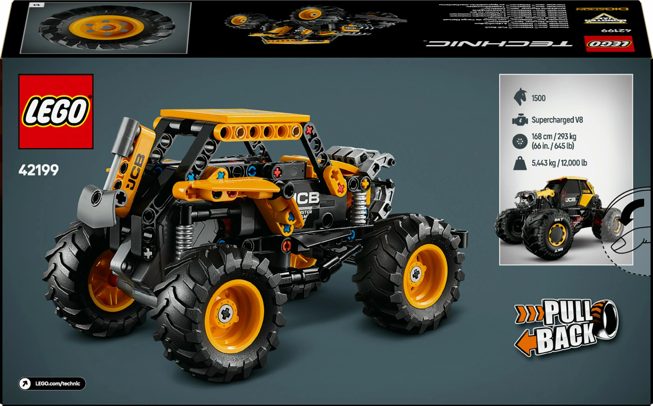 Set ndërtimi LEGO Technic Monster Jam DIGatron 42199, 218 pjesë, pull-back, multingjyrësh