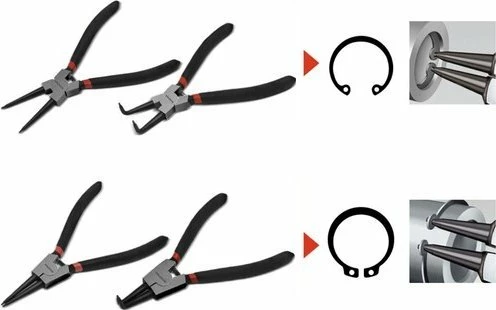 Pincë për unaza Seger Falon-Tech Bigstren 22159, set 4 copë, të zeza