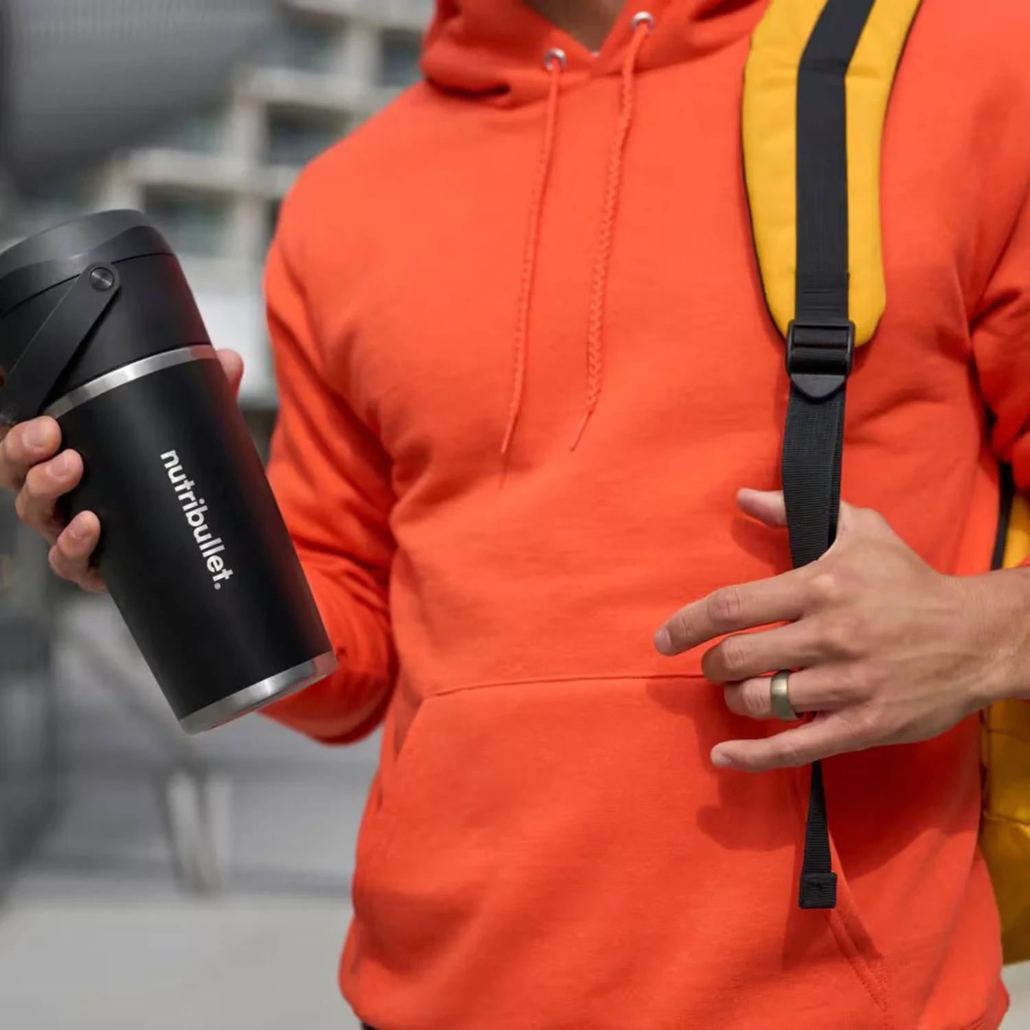 Blender portabel, NutriBullet NBP016B, bateri USB-C 11.1V, kupë inox 590 ml, 14+ cikle, e zezë