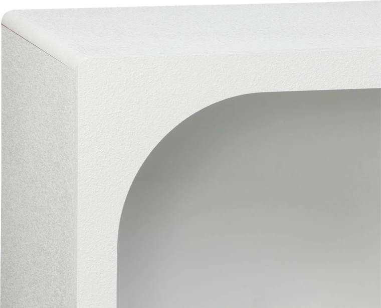 Bufe Emersi me rafte, MDF, ngjyrë e bardhë, 164x34x76cm