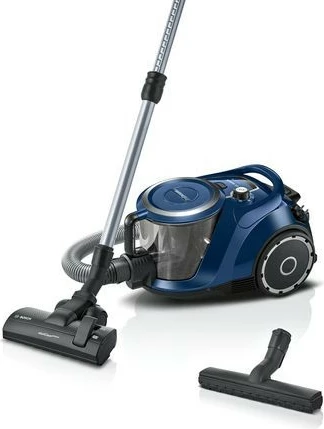 Fshesë me korrent Bosch Serie 6 BGC41X36, 700 W, pa qese, 2.4 L, filter HEPA, ngjyrë e zezë dhe blu