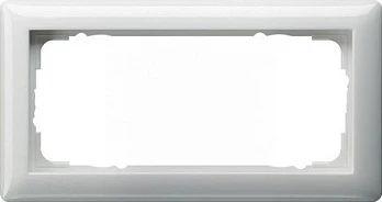 Kornizë dyfishe për prizë/ndërprerës GIRA 100203, AC, e bardhë (paketë 10 copë)