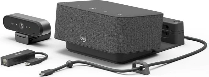 Sistem konferencash personal Logitech Logi Dock Focus Room Kit, 4K Ultra HD, 90 fps, 5x, Grafit