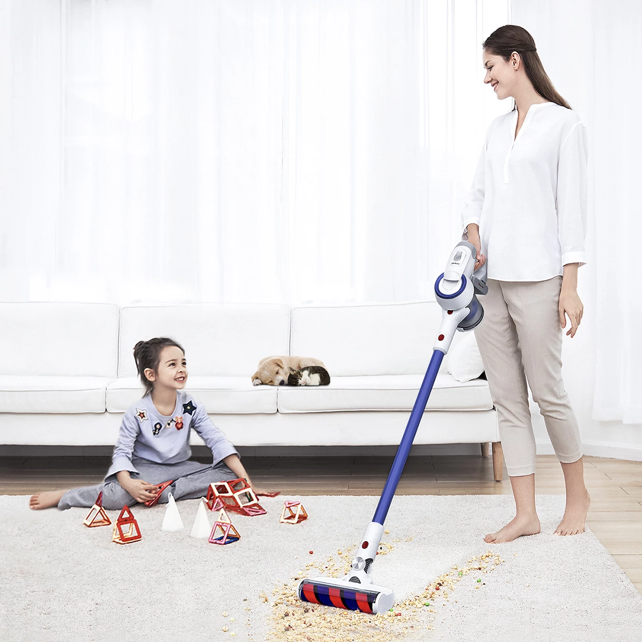 Fshesë me korrent pa kabllo JIMMY JV53 Lite, 425W, Bardhë/Blu