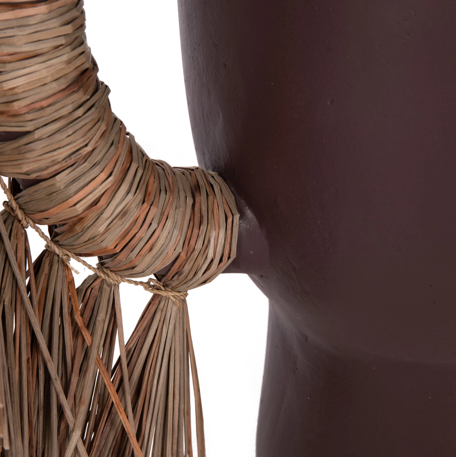 Vazo dekorative tavoline ALICA, terrakotë, ngjyrë çokollate, me bar të thatë, 64x22x38cm