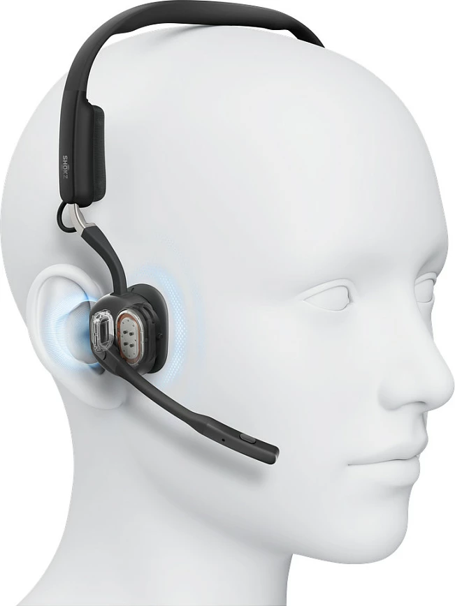Kufje Shokz OpenMeet UC, Bluetooth pa tela, bone conduction, me adaptor USB-A, të zeza