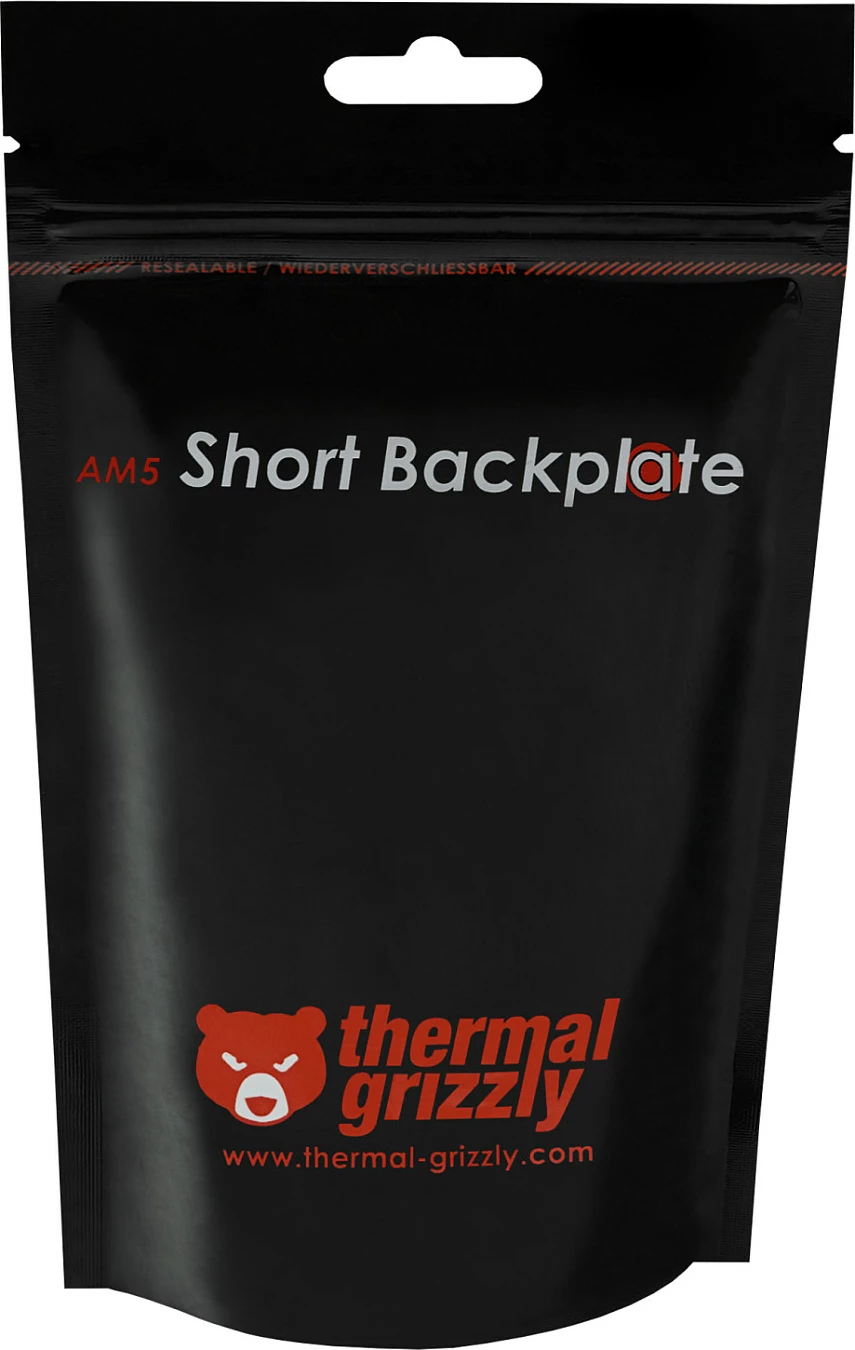 Backplate Thermal Grizzly AM5 Short, për montim ftohësi CPU, e zezë