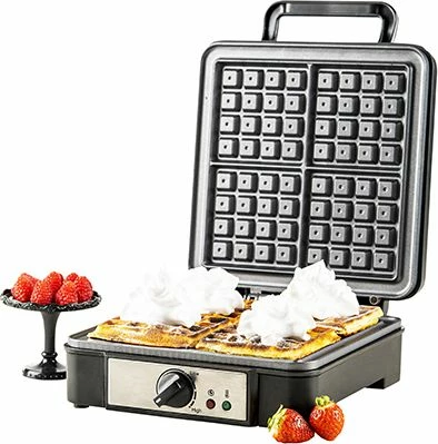 Aparat për vafla Adler AD 3049 1800W, 4 vafla, kontroll temperature, i zi