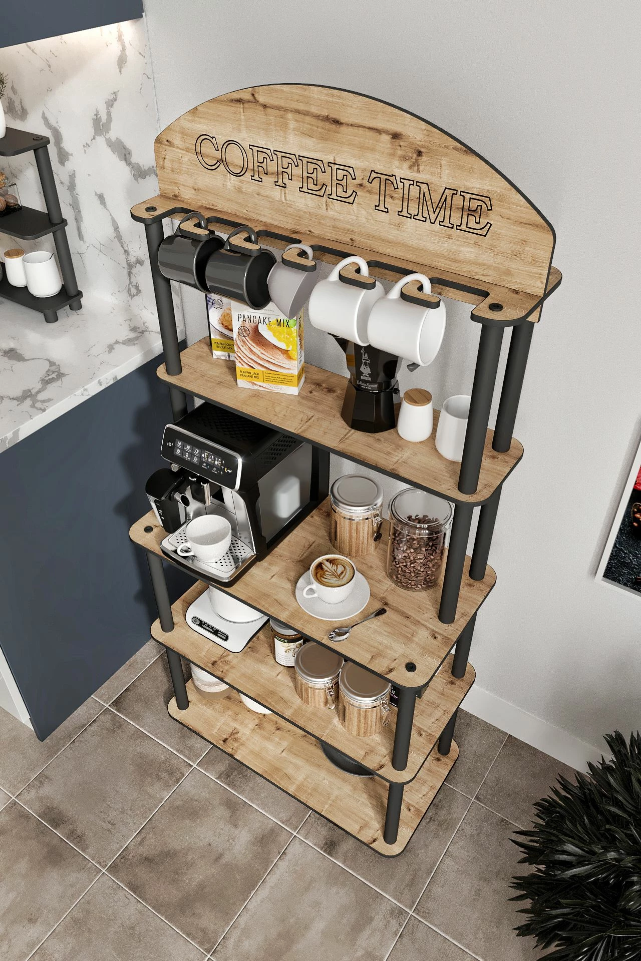 Stendë për kafe Skye Decor, ngjyrë lisi