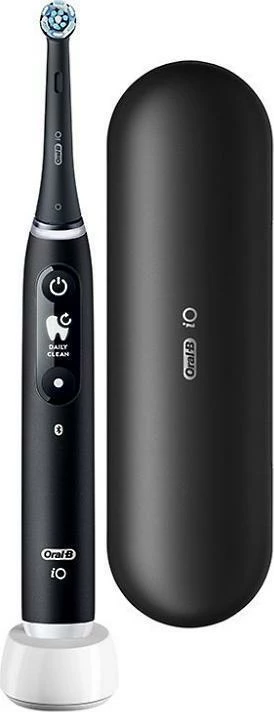 Furçë dhëmbësh elektrike Oral-B iO Series 6, 5 mënyra, me sensor presioni, me ekran OLED, me aplikacion, 1 kokë, me kuti udhëtimi, e zezë