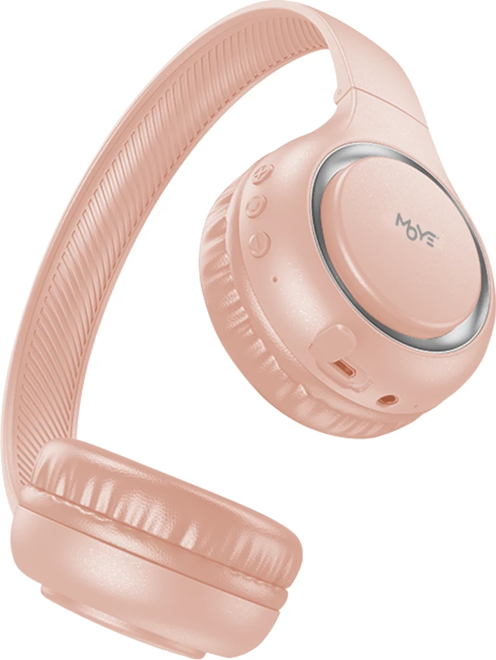 Kufje wireless Moye Enyo Foldable BT, Bluetooth 5.3, me mikrofon, palosshme, rozë