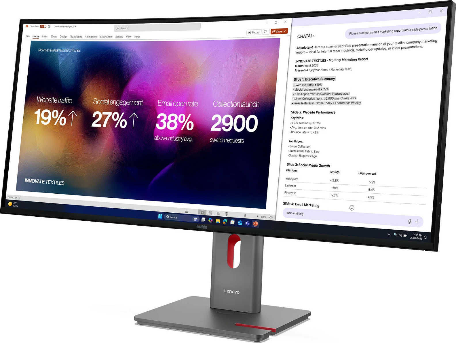 Monitor Lenovo ThinkVision P40WD-40, 39.7", WUHD 5120x2160, LED, Eclipse Black