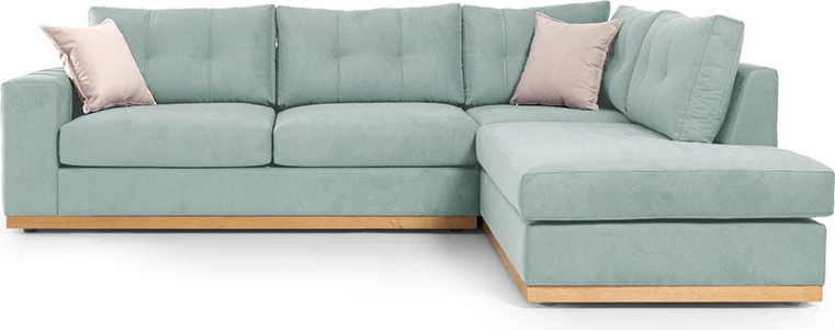 Kënd divani Boston këndi majtë, stof ciel-krem, 280x225x90cm