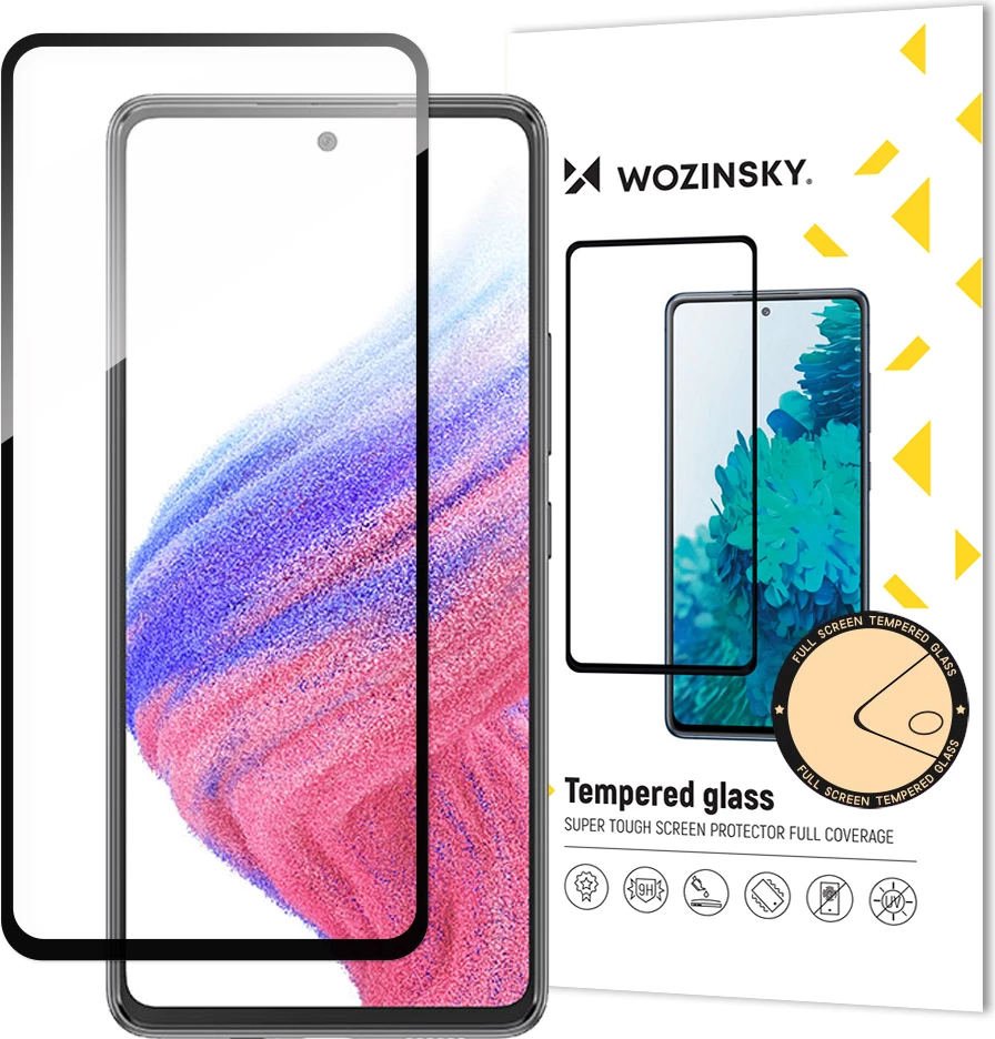 Xham i temperuar Wozinsky Full Glue për Samsung Galaxy A54 5G, me kornizë të zezë