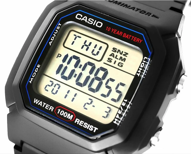 Orë dore për meshkuj CASIO, e zezë