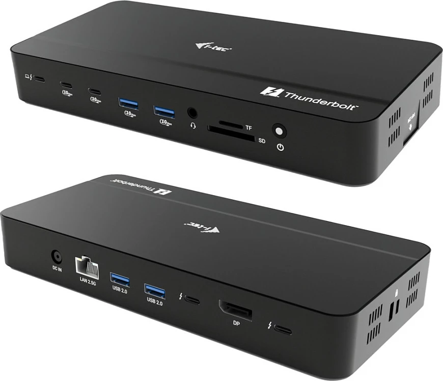 Docking station I-Tec TB5 Triple Display, Thunderbolt 5, 8K, DP 1.2, 2.5G LAN, slot M.2, PD 140W, e zezë