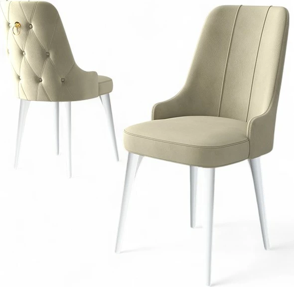 Set karrigesh (2 copë) Hanah Home, Newa, krem dhe e bardhë