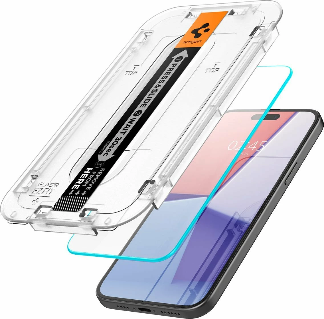 Xham i kalitur mbrojtës Spigen Glass tR EZ Fit AGL06903 për iPhone 15, transparent, 2 copë